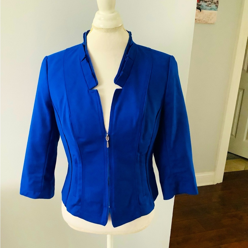 WHBM Blue Zip-Up Jacket
